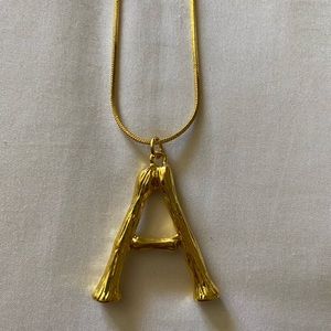 Gold plated initial alphabet letter necklace